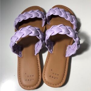A New Day Women's Lilac Braided Sandals - Size 6.5